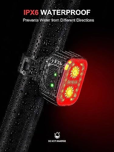 TANKYE Bike Lights Super Bright, Rechargeable Bicycle Lights Set Multiple Modes, Waterproof Bike Lights for Night Riding/Cycling Safety, Front and Back Bike Reflectors Light, Long Battery Life