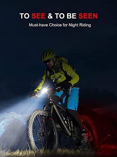 TANKYE Bike Lights Super Bright, Rechargeable Bicycle Lights Set Multiple Modes, Waterproof Bike Lights for Night Riding/Cycling Safety, Front and Back Bike Reflectors Light, Long Battery Life
