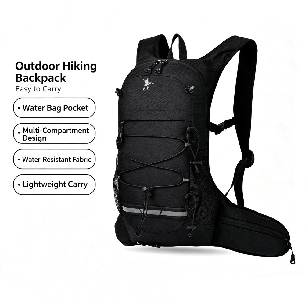 Tankye Lightweight, Breathable & Water-Resistant Trail Backpack | Side Storage for Trekking Poles with Reflective Safety Strip, Ideal for Cross-Country Running & Short Hiking Trips