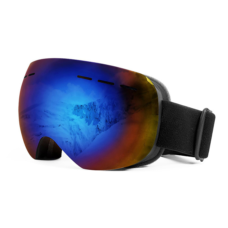 Tankye Adult Ski Goggles, Large Spherical Outdoor Riding Goggles, Fits Over Glasses, UV Protection, Dual-Layer Anti-Fog Snow Goggles