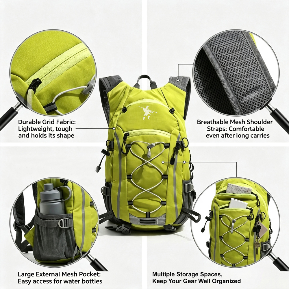 Tankye Professional Outdoor Hiking Backpack for Women, Breathable Pressure-Relief Lightweight Water-Resistant Daypack, Ideal for Travel, Cycling & Sports