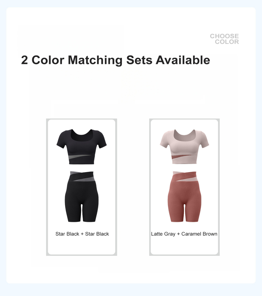 Tankye Color Block Yoga Workout Set, High Waist Tight Running Activewear, Tummy Control & Butt Lifting 2-Piece Yoga Outfit