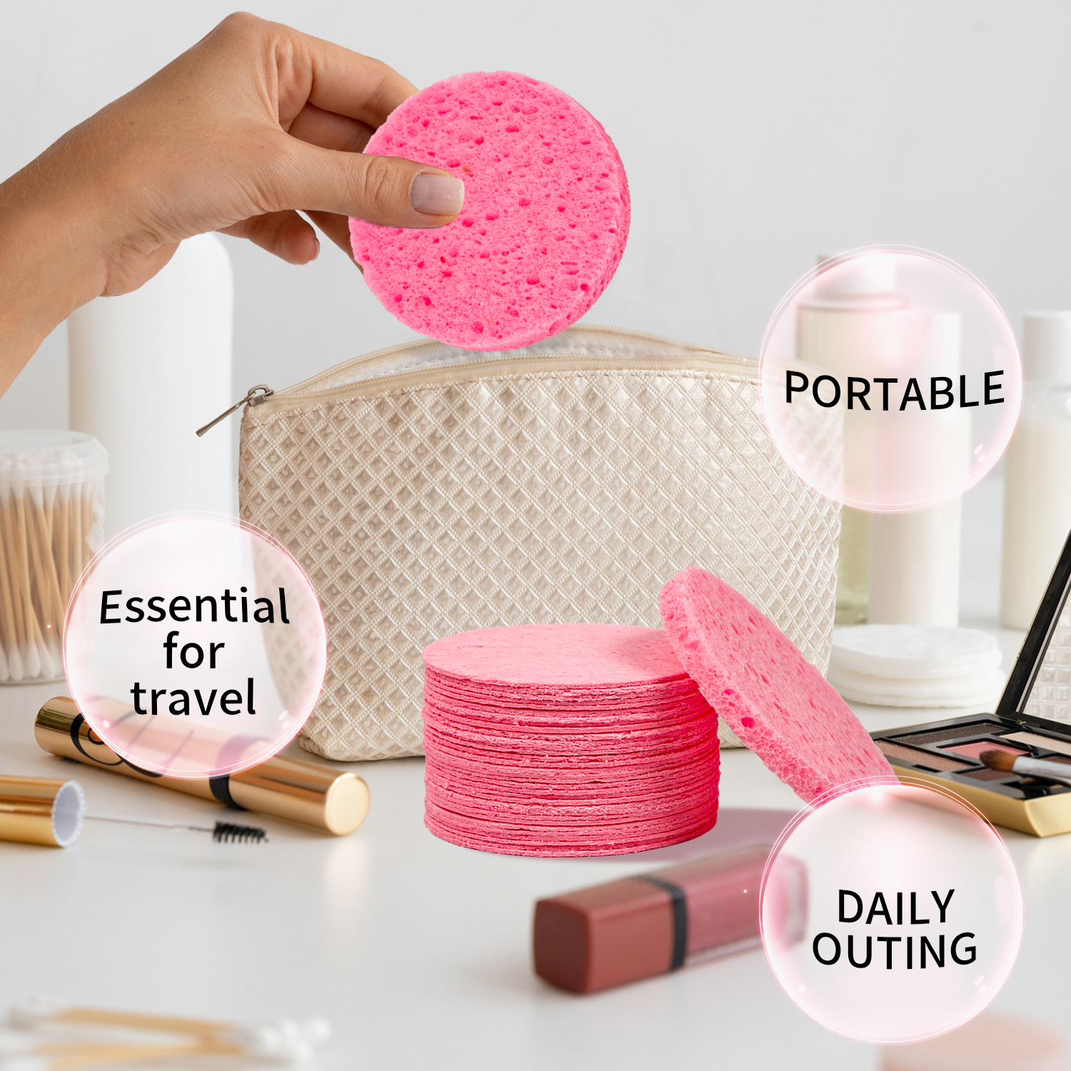 Compressed facial sponge