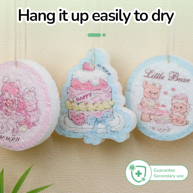 Compressed dishwashing sponge