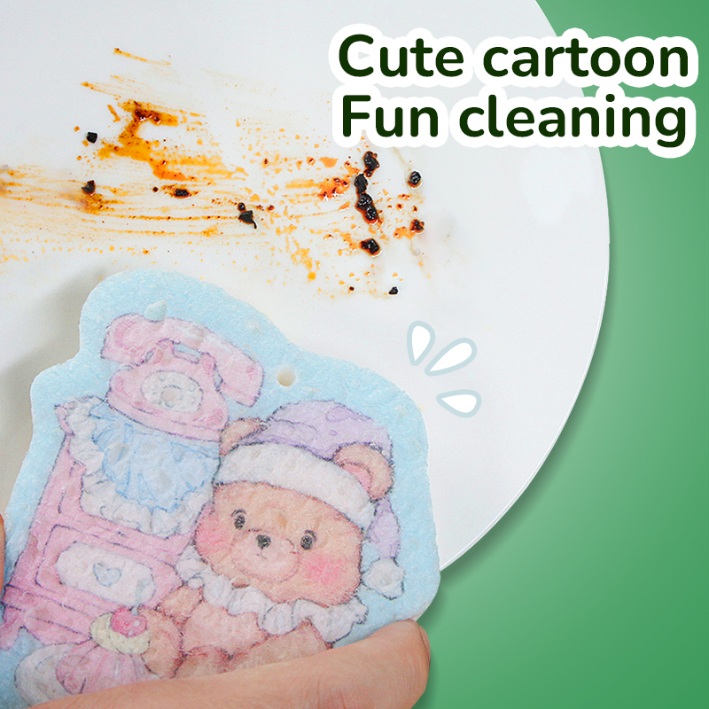Compressed dishwashing sponge