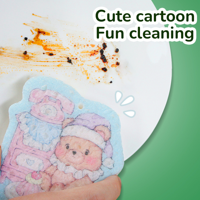 Compressed dishwashing sponge