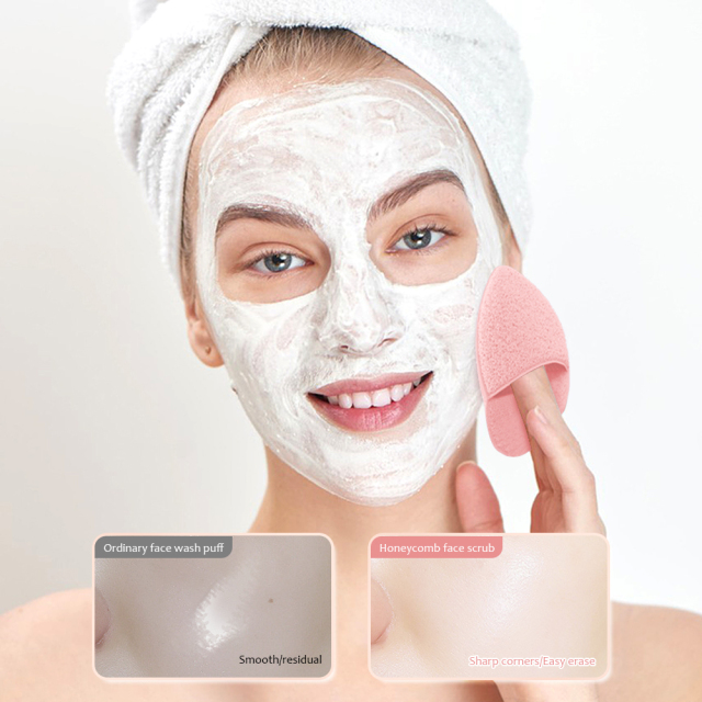 Teardrop-shaped facial cleansing puff