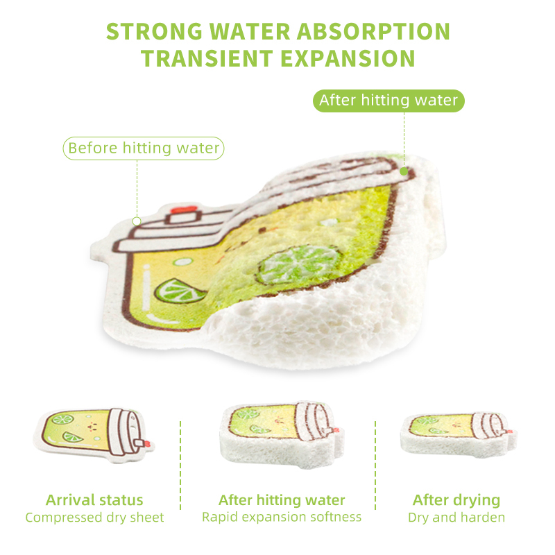 Compressed dishwashing sponge