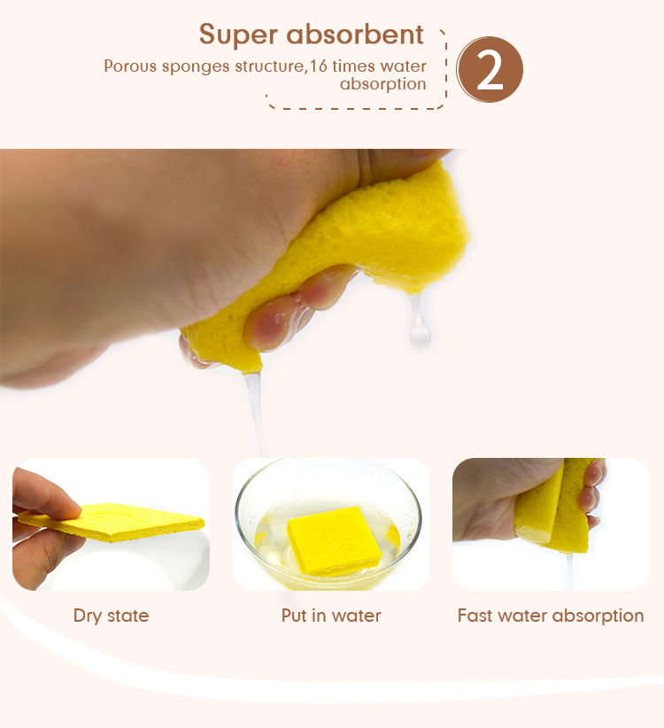 Compressed dishwashing sponge