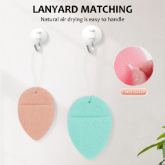 Teardrop-shaped facial cleansing puff