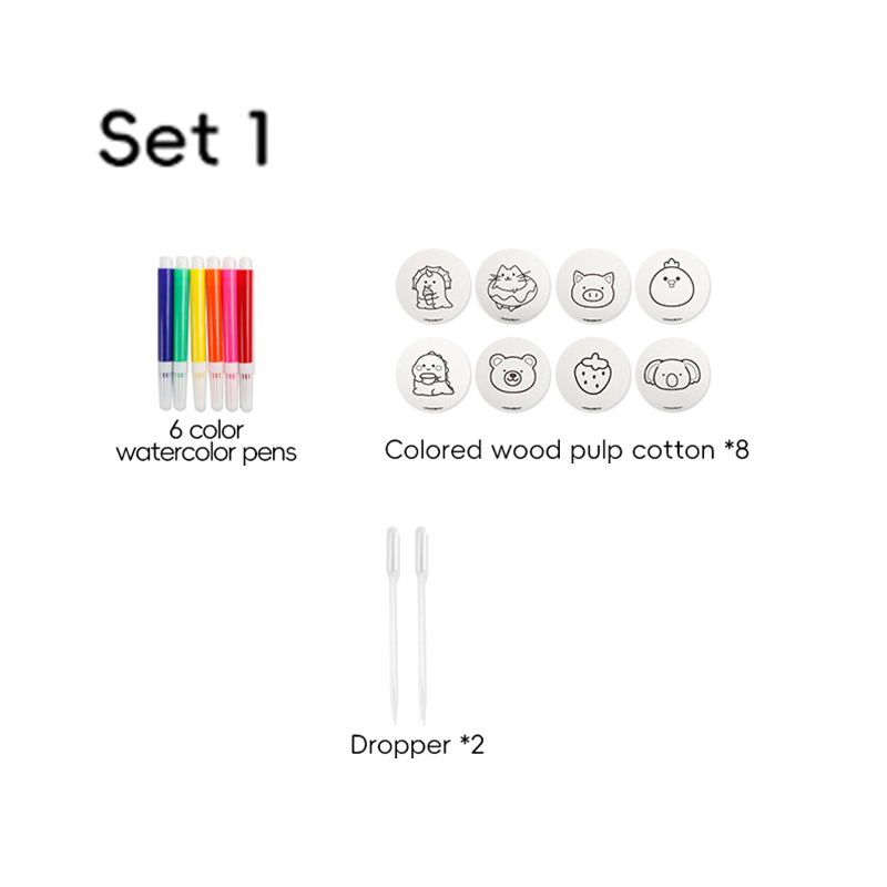 Painting wood pulp cotton set