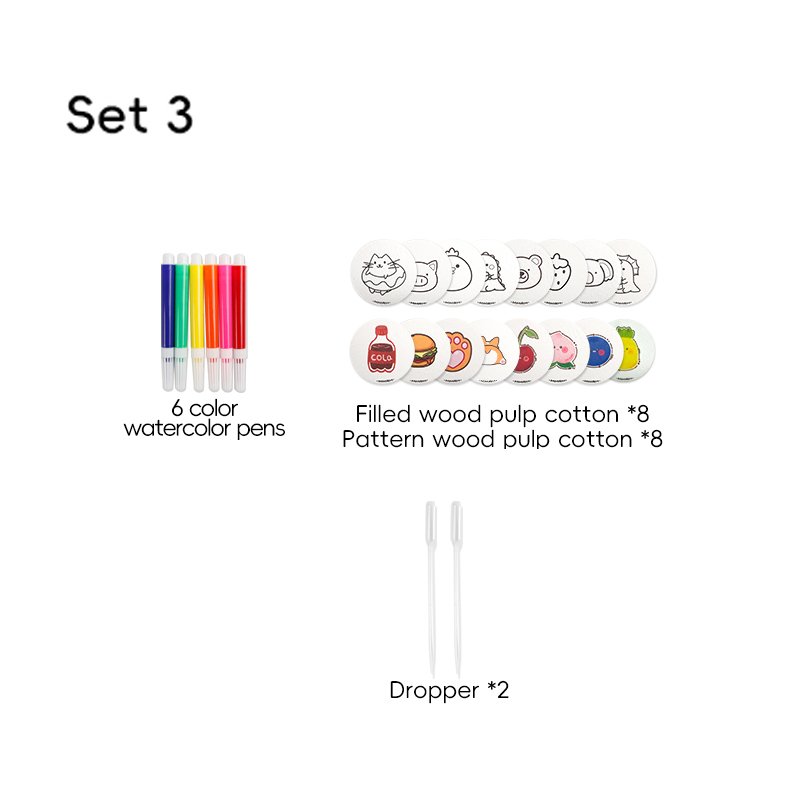 Painting wood pulp cotton set