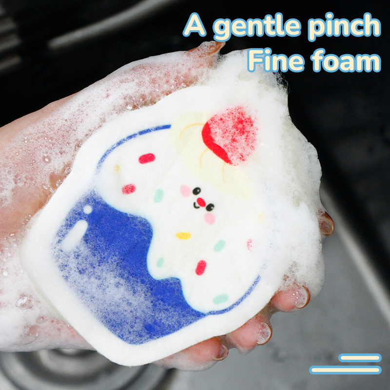 Non-woven scrub cloth for washing dishes