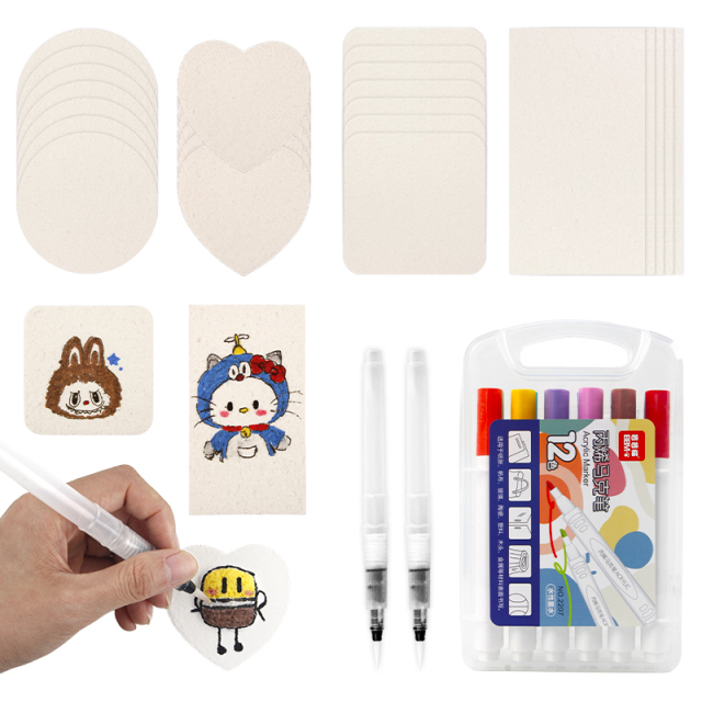 Painting wood pulp cotton set