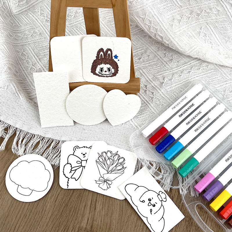 Painting wood pulp cotton set