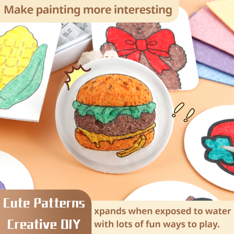 Painting wood pulp cotton set