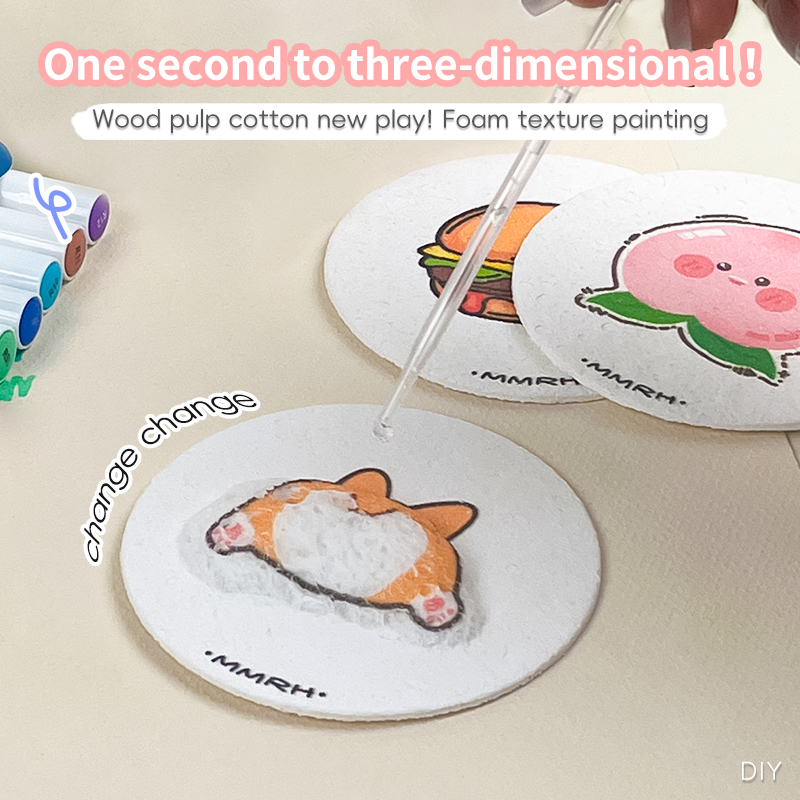 Painting wood pulp cotton set