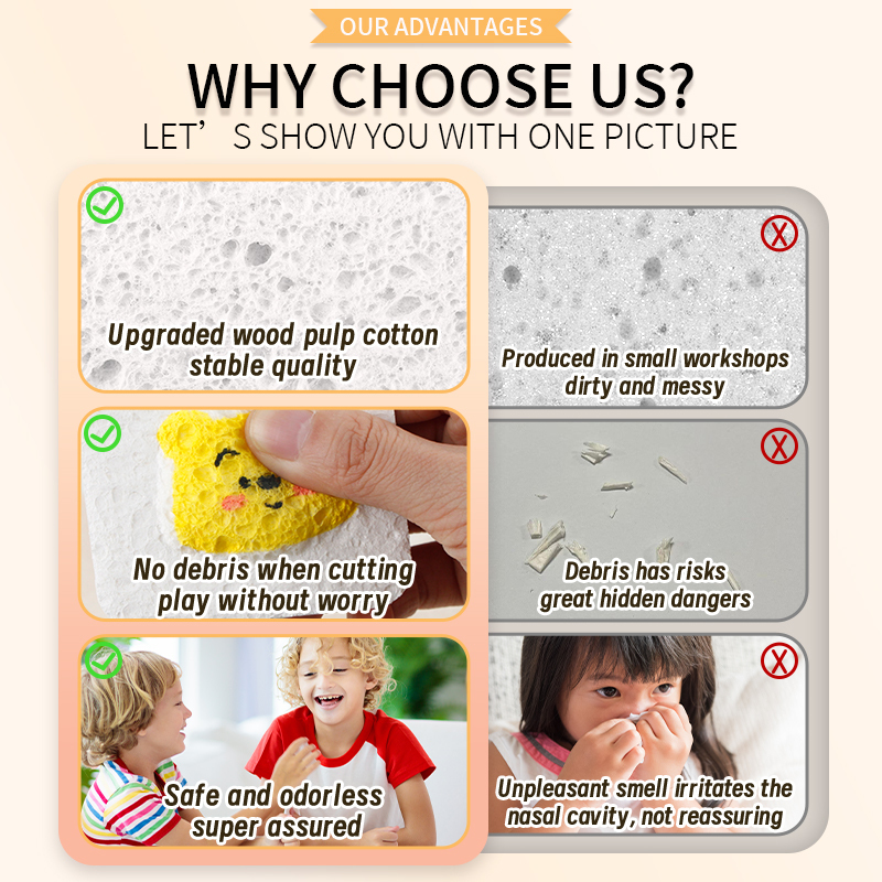Painting wood pulp cotton set