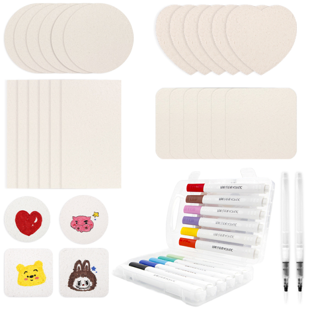 Painting wood pulp cotton set