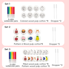 Painting wood pulp cotton set