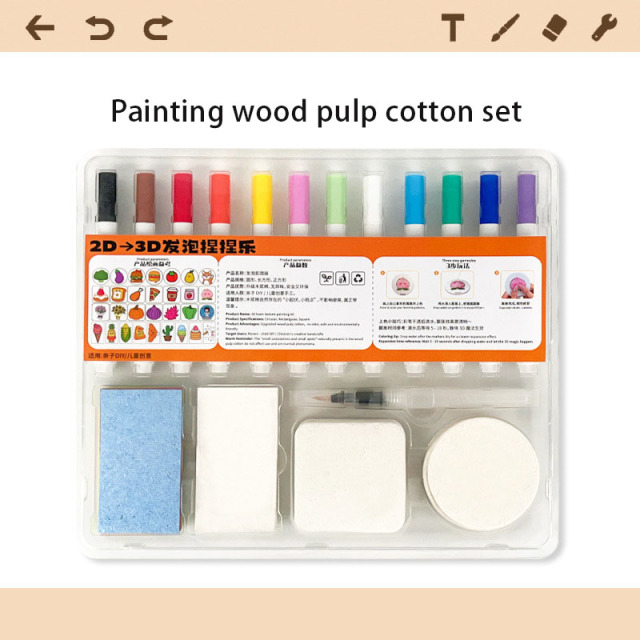 Painting wood pulp cotton set
