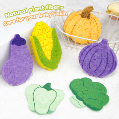 Compressed dishwashing sponge