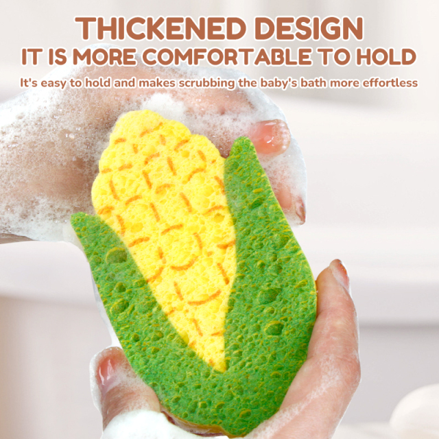 Compressed dishwashing sponge