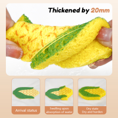 Compressed dishwashing sponge