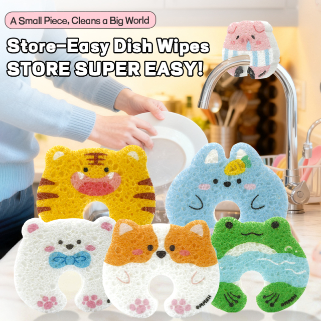 Compressed dishwashing sponge