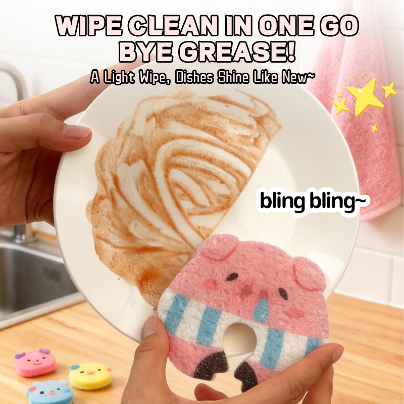 Compressed dishwashing sponge