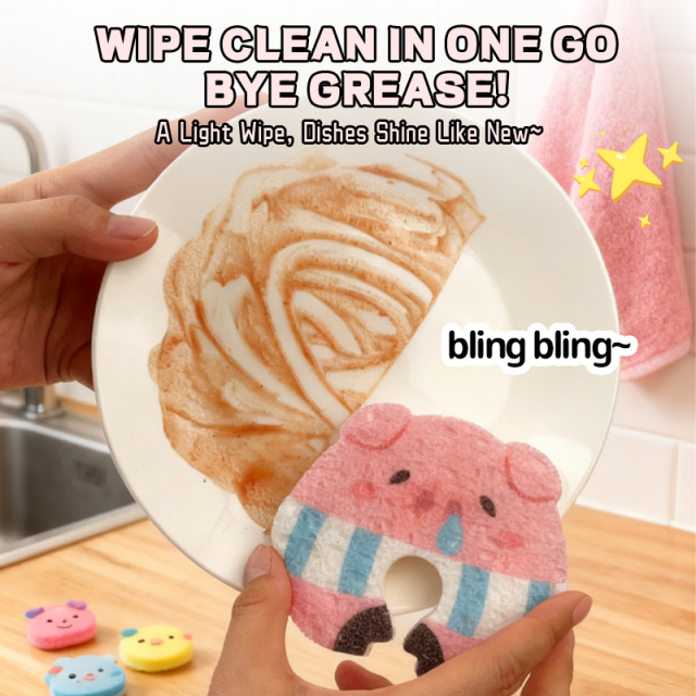 Compressed dishwashing sponge