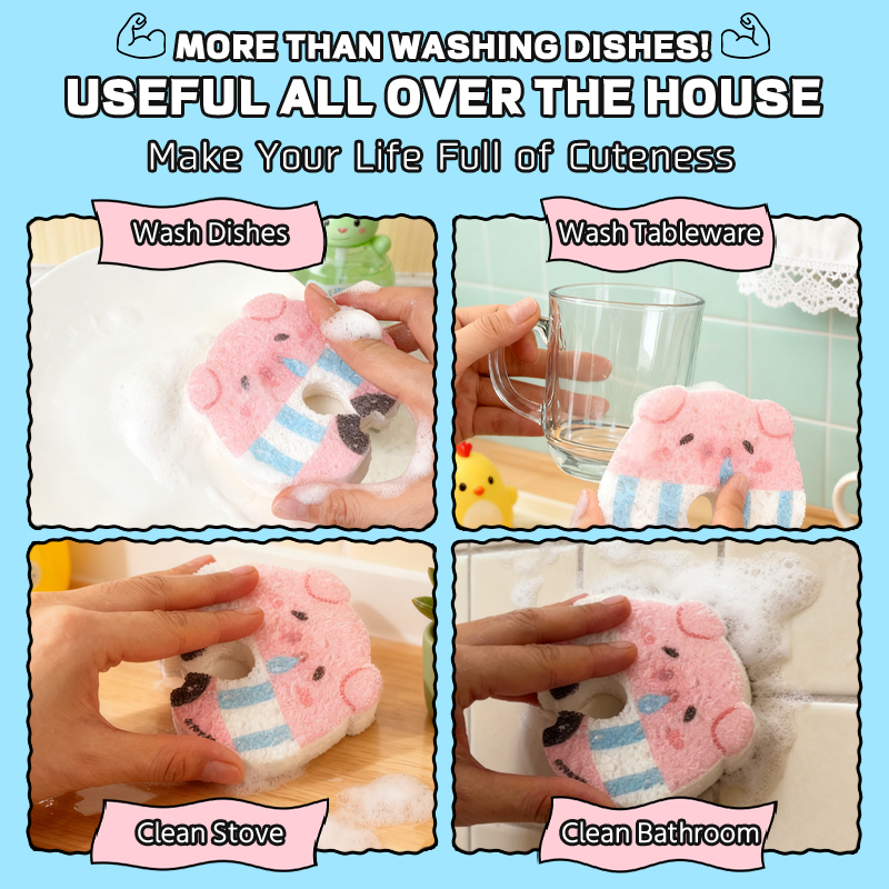Compressed dishwashing sponge