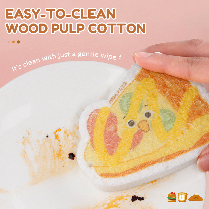Compressed dishwashing sponge