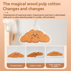 Compressed dishwashing sponge