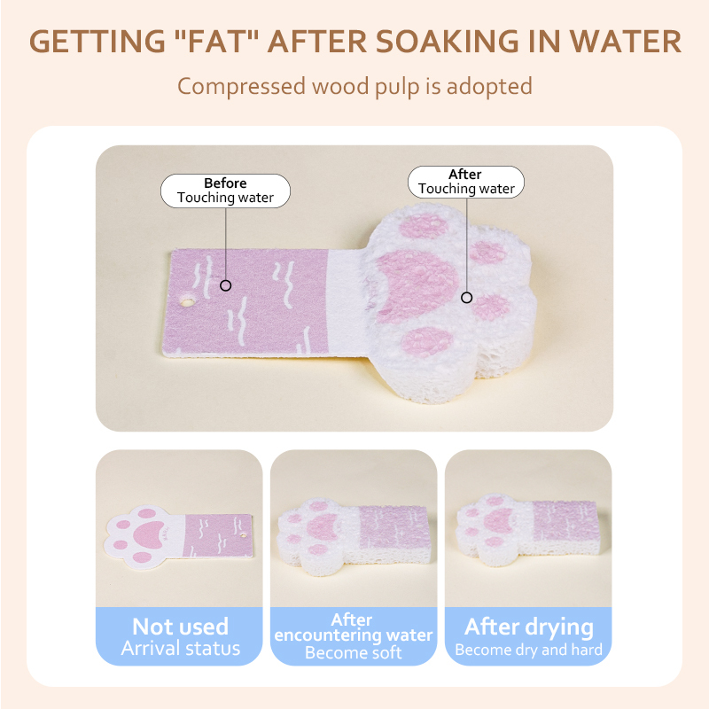 Compressed dishwashing sponge