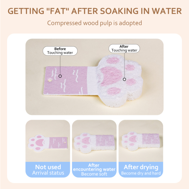Compressed dishwashing sponge