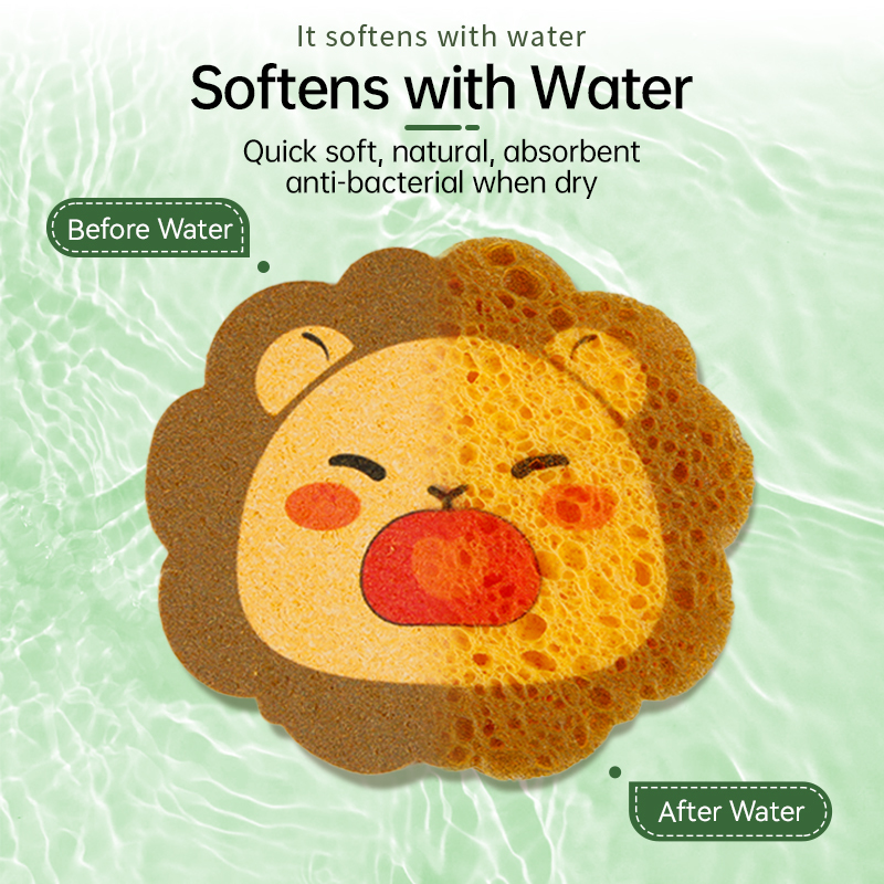 Compressed dishwashing sponge