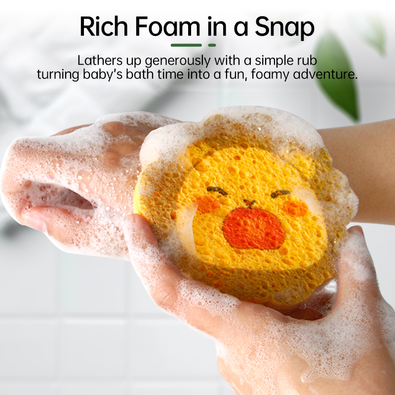 Compressed dishwashing sponge