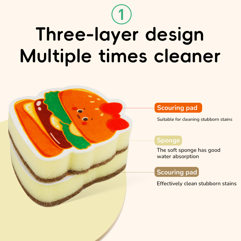 Compressed dishwashing sponge