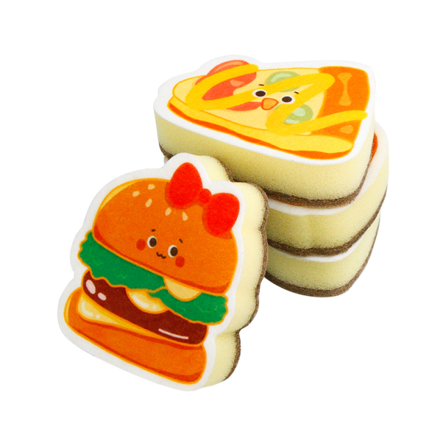 Compressed dishwashing sponge