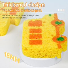 Compressed dishwashing sponge