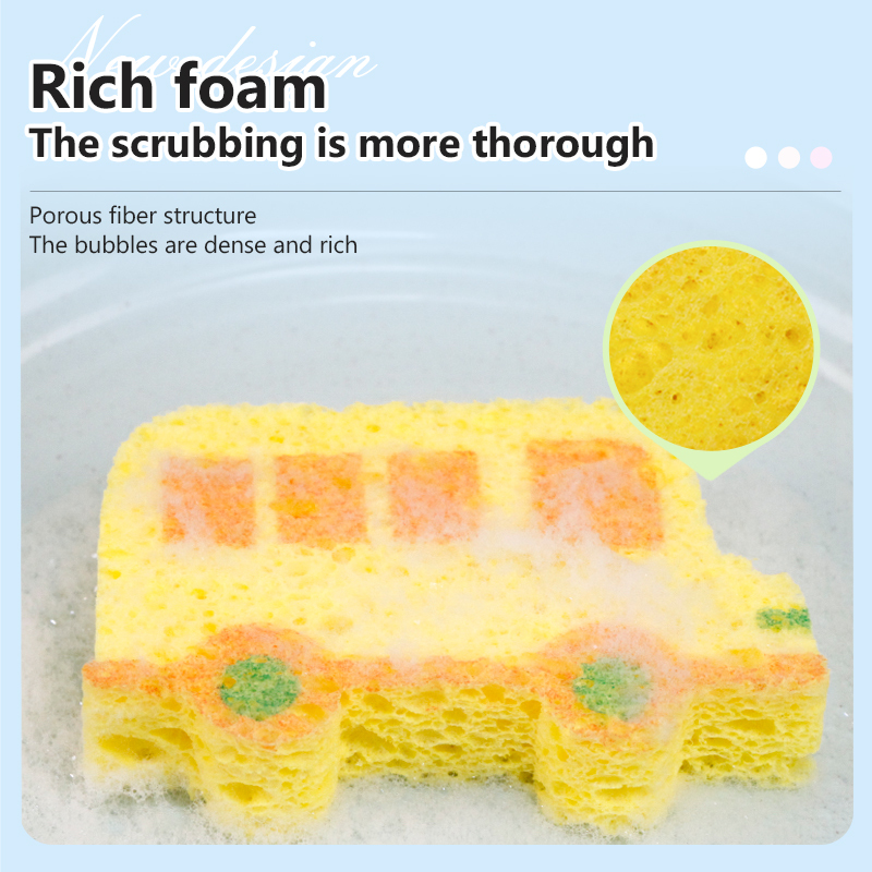Compressed dishwashing sponge