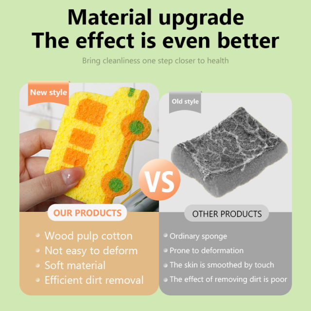 Compressed dishwashing sponge