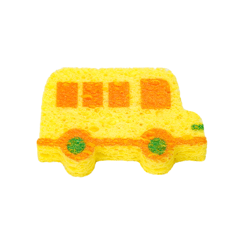 Compressed dishwashing sponge
