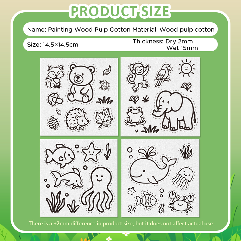 Painting wood pulp cotton set