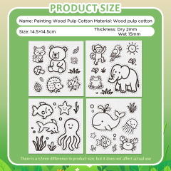 Painting wood pulp cotton set