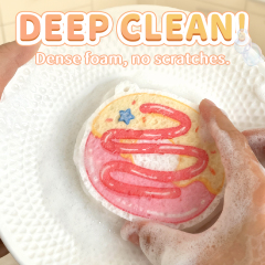 Compressed dishwashing sponge