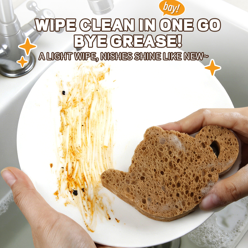 Compressed dishwashing sponge