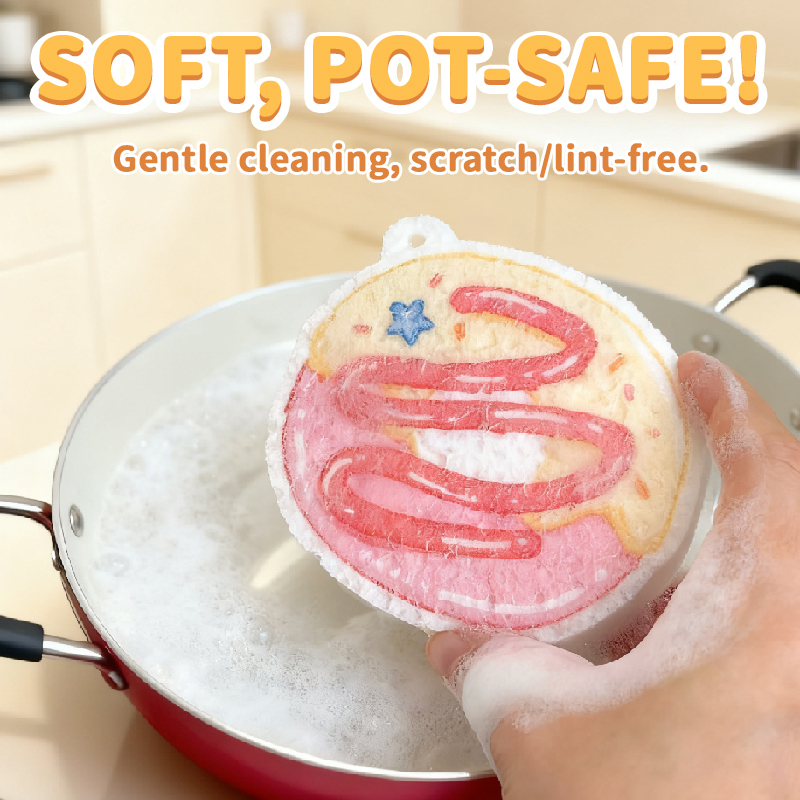 Compressed dishwashing sponge
