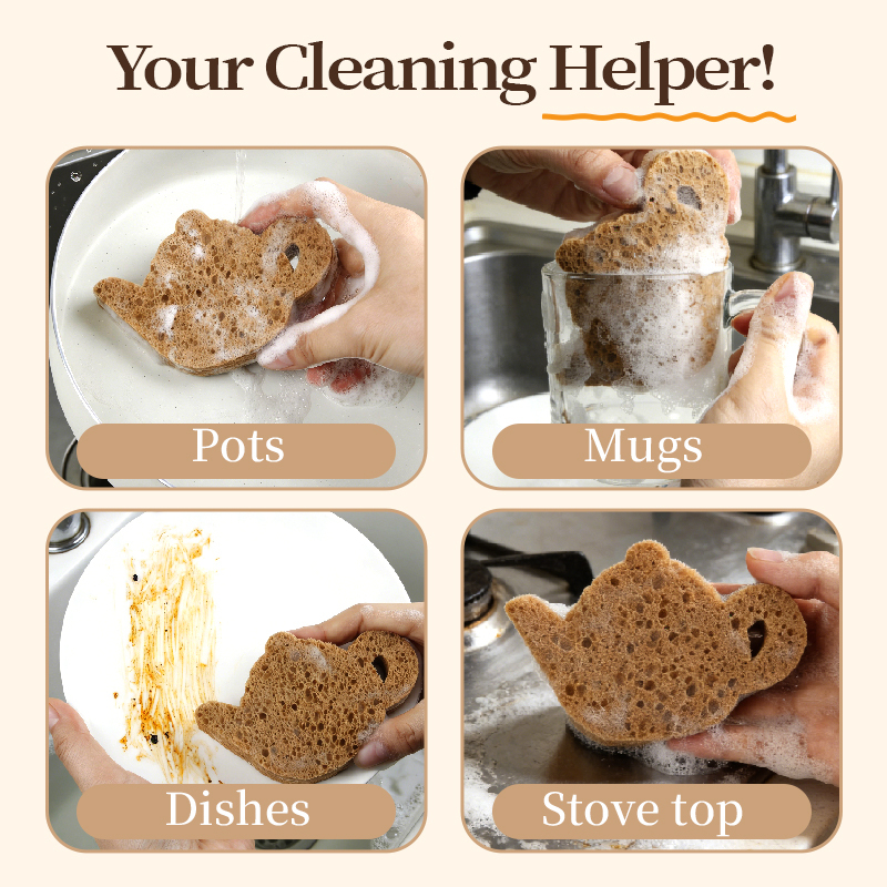 Compressed dishwashing sponge